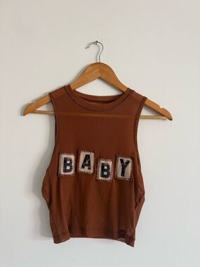 Forever 21 Brown Graphic 'BABY' Tank Top